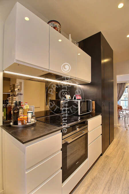 Kitchen Furnished apartment - 56m² - 1 bedroom - Triangle d'Or - Paris