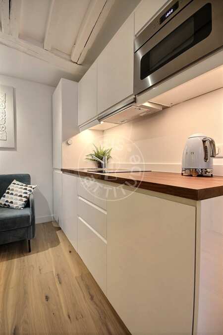 Küche Möblierte studio - 24m²  - Centre George Pompidou - Paris