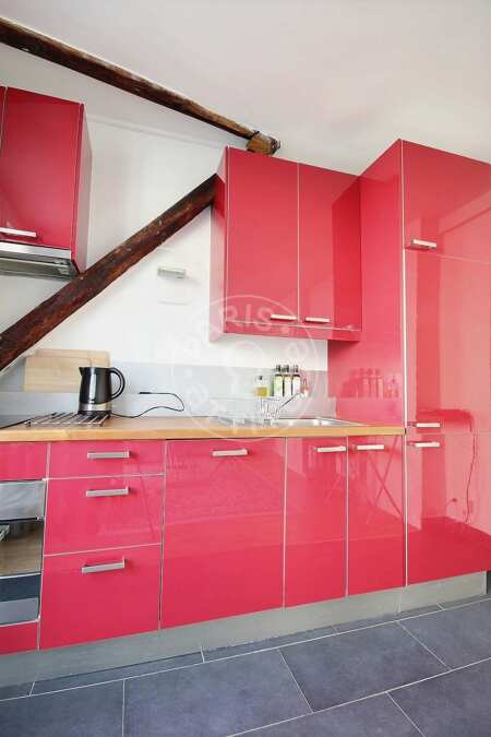 Kitchen Furnished apartment - 35m²  - 1 bedroom - Montorgueil - Paris