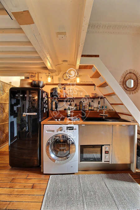 Cuisine Studio meublé - 31m²  - Alésia - Paris