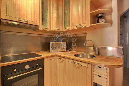 Cozinha Apartamento mobilado - 34m²  - 1 quarto - République - Paris