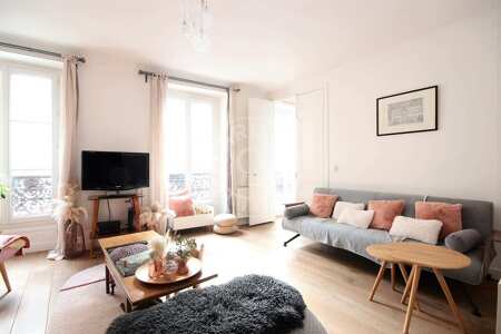 Salon Appartement meublé - 91m²  - 2 chambres - Poissonnière - Paris