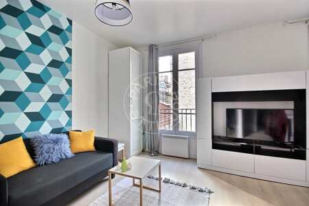 Living room Furnished studio - 27m²  - Guy Môquet - Paris