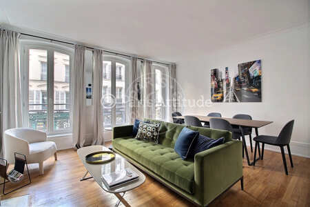 Salon Appartement meublé - 57m²  - 1 chambre - Saint Placide - Paris