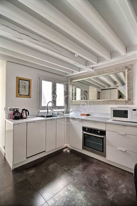 Cozinha Duplex mobilado - 42m²  - 1 quarto - Saint-Paul - Paris