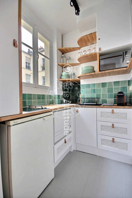 Kitchen Furnished apartment - 32m²  - 1 bedroom - Place des Vosges - Paris
