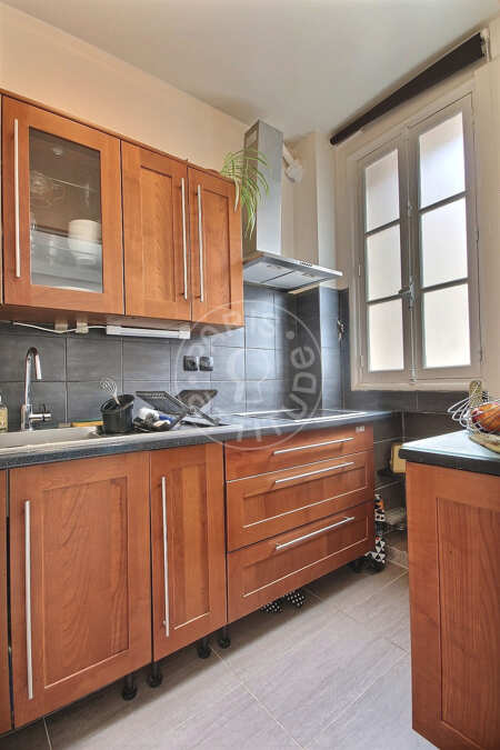 Kitchen Furnished studio alcove - 47m²  - Bir-Hakeim - Paris