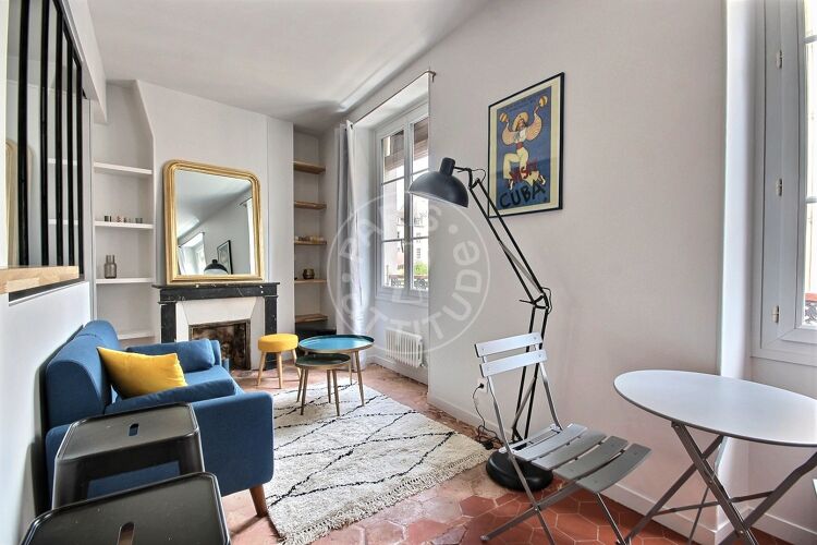 Living room - Furnished studio alcove - Paris 75003 - 14084