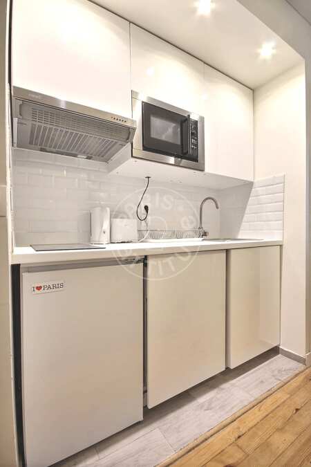 Kitchen Furnished apartment - 30m²  - 1 bedroom - Tour Eiffel - Paris
