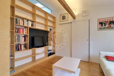 Living room Furnished apartment - 105m²  - 3 bedrooms - Place des Vosges - Paris