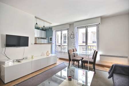 Salon Appartement meublé - 40m²  - 1 chambre - Temple - Paris