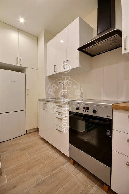 Kitchen Furnished apartment - 38m²  - 1 bedroom - Buttes-Chaumont - Paris