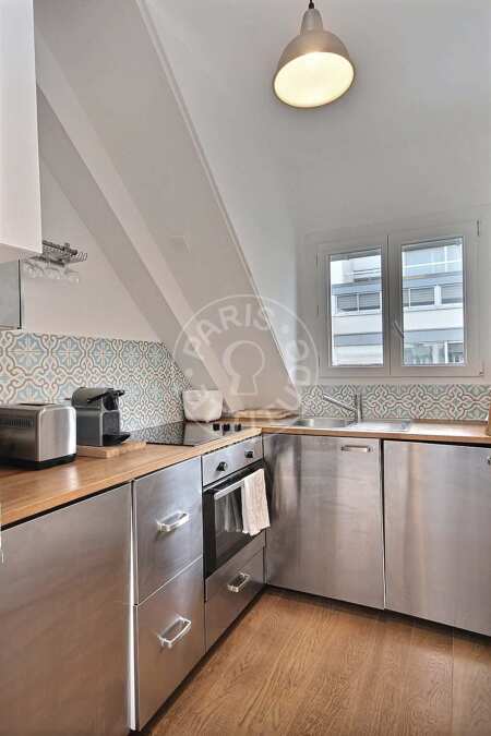 Cozinha Apartamento mobilado - 36m²  - 1 quarto - Porte de Versailles - Paris