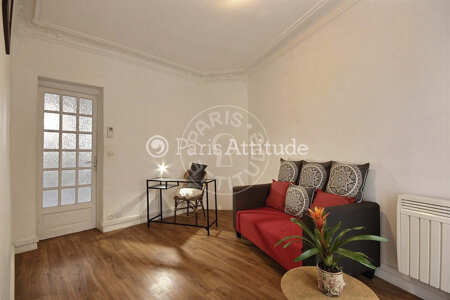Salon Appartement meublé - 47m²  - 1 chambre - Marx Dormoy - Paris