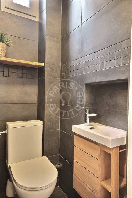 Toilet Furnished apartment - 33m²  - 1 bedroom - Tolbiac - Paris