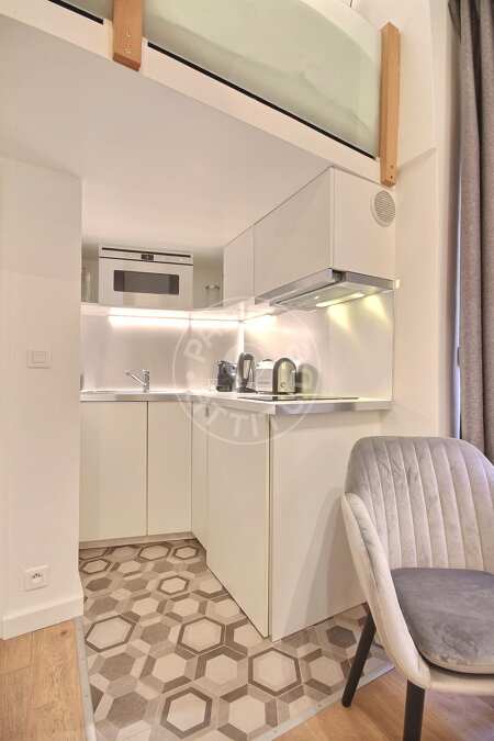 Cuisine Studio alcove meublé - 15m²  - Temple - Paris