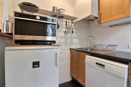 Kitchen Furnished apartment - 38m²  - 1 bedroom - Porte de Saint-Cloud - Paris