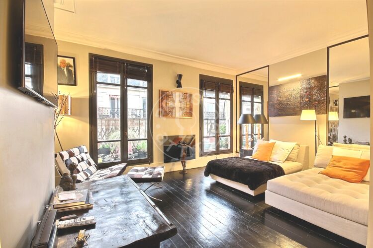 Living room - Furnished 1 bedroom - Paris 75011 - 14180