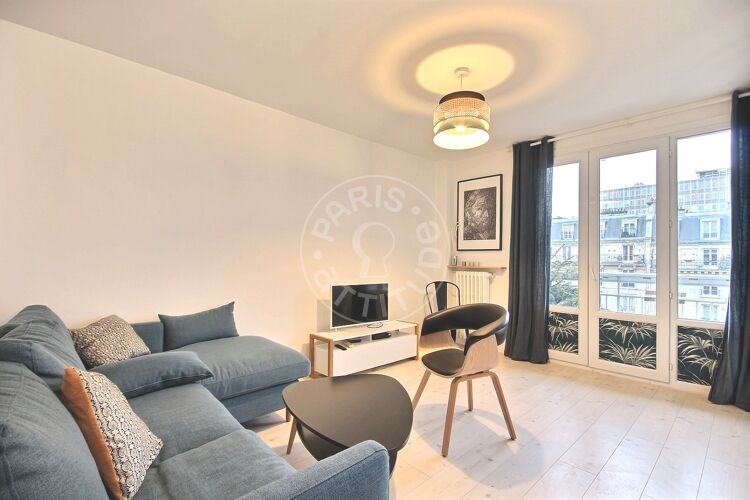 Living room - Furnished 1 bedroom - Paris 75019 - 14194