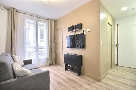 Salon Appartement meublé - 25m²  - 1 chambre - Charonne - Paris