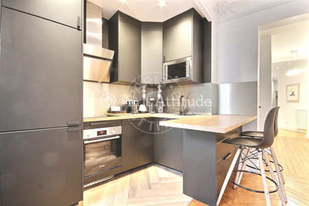 Kitchen Furnished apartment - 60m²  - 2 bedrooms - Nation - Paris