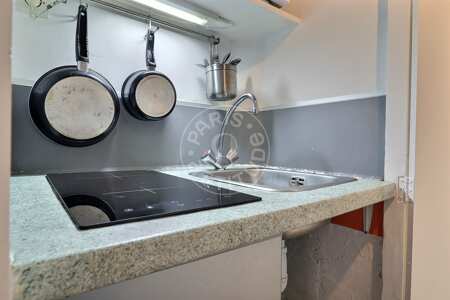 Kitchen Furnished studio - 15m²  - Montorgueil - Paris