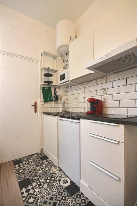 Cuisine Studio meublé - 16m²  - Jules Joffrin - Mairie du 18ème - Paris
