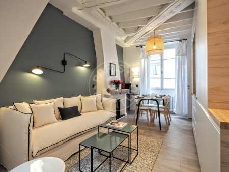 Living room Furnished apartment - 34m²  - 1 bedroom - Invalides - Paris