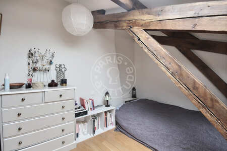 Dormitorio Estudio con alcoba amueblado - 45m²  - Canal de l'Ourcq - París