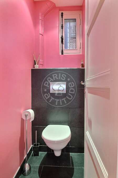 Toilet Furnished apartment - 50m²  - 1 bedroom - Port Royal / Raspail - Paris