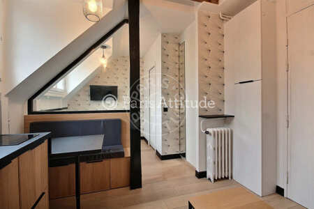 Living room Furnished studio alcove - 17m²  - Trocadéro - Paris
