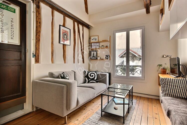Living room - Furnished studio alcove - Paris 75017 - 14329