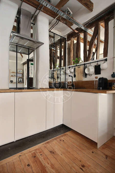 Cuisine Studio alcove meublé - 26m²  - Guy Môquet - Paris