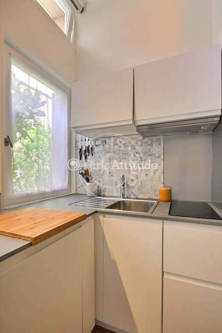Cuisine Studio meublé - 24m²  - Belleville - Paris