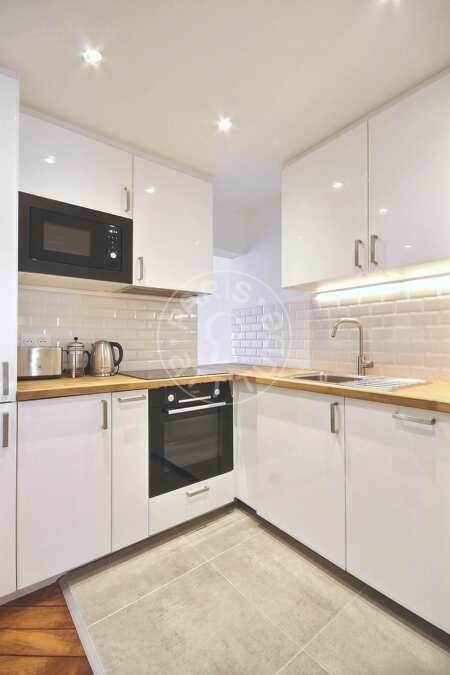 Cocina Piso amueblado - 39m²  - 1 dormitorio - Temple - París