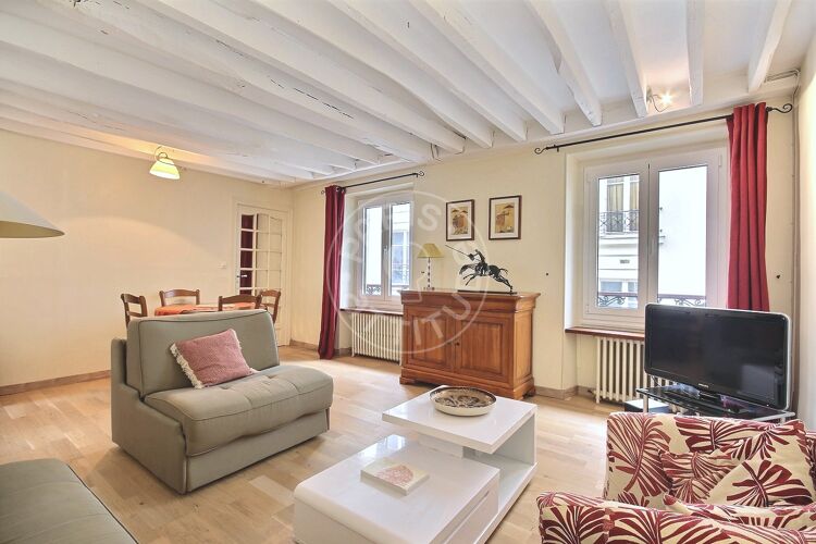 Living room - Furnished 1 bedroom - Paris 75017 - 14359