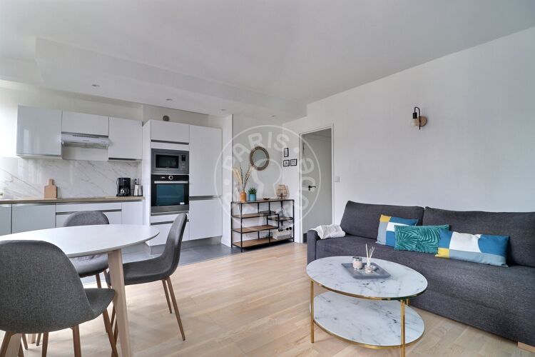 Wohnzimmer - Möblierte 1 Zimmer - Paris 75018 - 14391