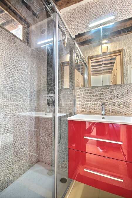 Bathroom Furnished studio - 20m²  - Châtelet - Paris