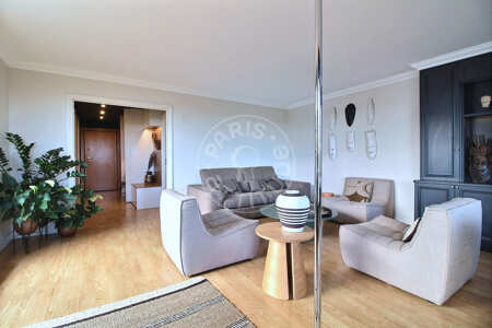 Living room Furnished apartment - 110m²  - 3 bedrooms - Courbevoie
