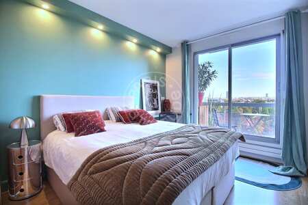 Bedroom Furnished apartment - 110m²  - 3 bedrooms - Courbevoie
