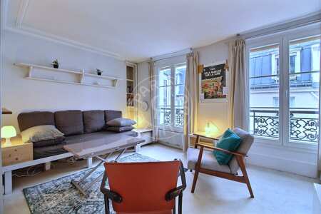 Salon Appartement meublé - 28m²  - 1 chambre - Saint-Germain - Paris