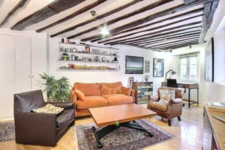 Salon Appartement meublé - 54m²  - 2 chambres - Saint Placide - Paris