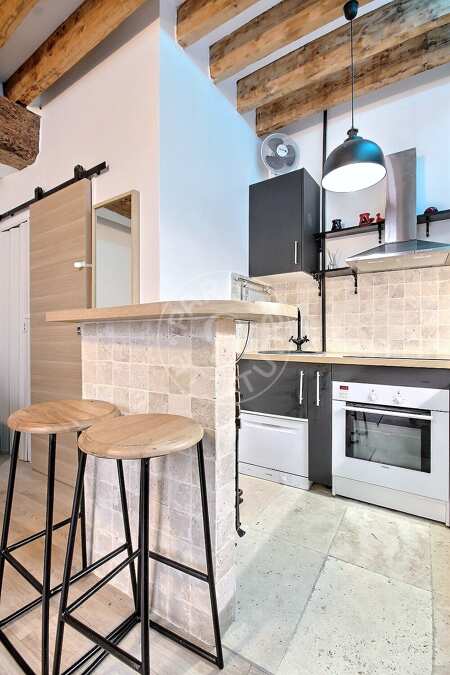 Kitchen Furnished studio - 22m²  - Arts et Métiers - Paris