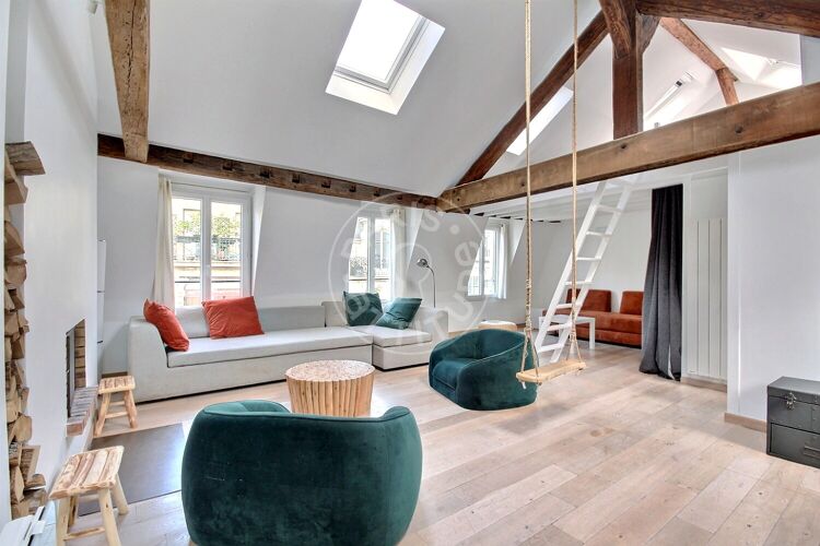 Living room - Furnished 2 bedrooms - Paris 75001 - 14497