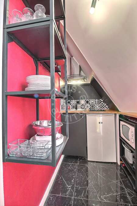 Cocina Piso amueblado - 25m²  - 1 dormitorio - Porte de Saint-Cloud - París