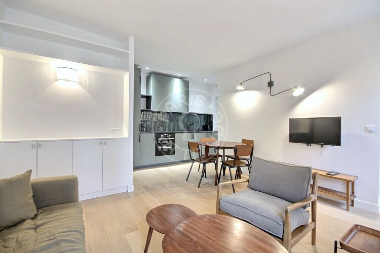 Living room - Furnished 1 bedroom - Paris 75006 - 14505