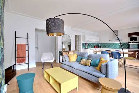 Salon Appartement meublé - 67m²  - 2 chambres - Guy Môquet - Paris