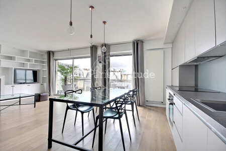 Dining room Furnished apartment - 81m²  - 2 bedrooms - Motte-Piquet Grenelle - Paris