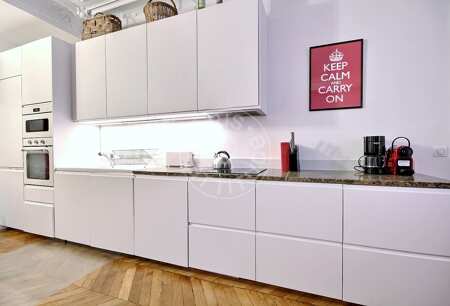 Cocina Piso amueblado - 75m²  - 2 dormitorios - Poissonnière - París