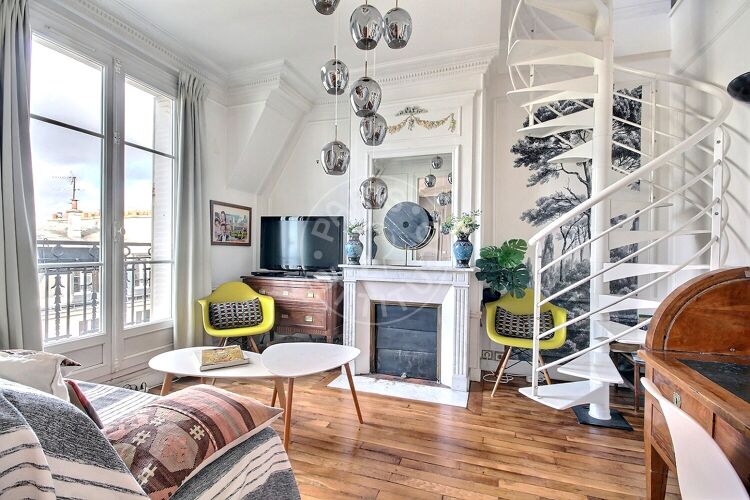 Living room - Furnished 2 bedrooms - Paris 75006 - 14532